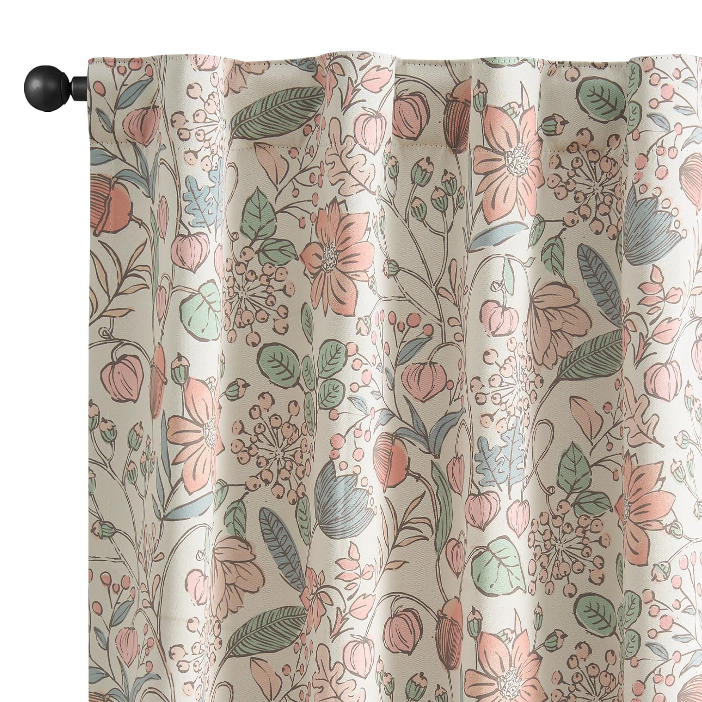Vangao Pink Nursery Curtains for Girls Room Floral Blackout Curtains 84 Inch Length Farmhouse Drapes for Bedroom Room Darkening Flower Patterned Window Treatment for Kids Set of 2