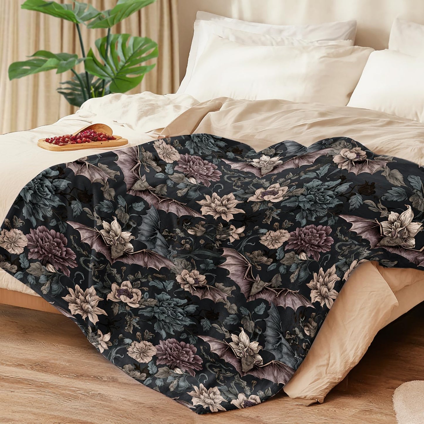 Gothic Blanket Gothic Decor Cozy Throw Super Soft Plush Flannel Fleece Blanket Gift for Kids Adults Men Women Ultra Warm & Lightweight Flannel, 50"X40"