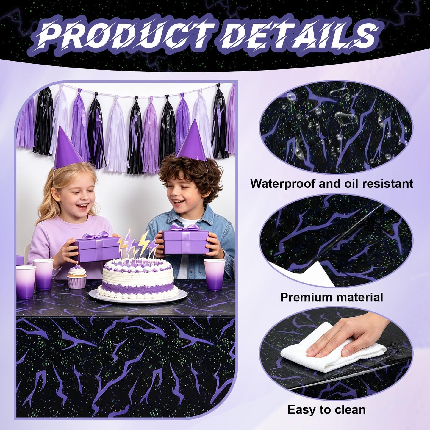 2Pack Demon Hunters Tablecloths Disposable Table Cover Party Decorations