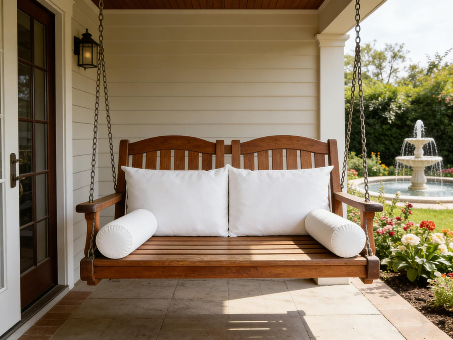 Oslimea Twin Size Pillow & Bolster Cushion Memory Sponge Fiberfill Inserts Replacement Set for Outdoor or Indoor Daybed and Porch Swing Bed, Insert ONLY