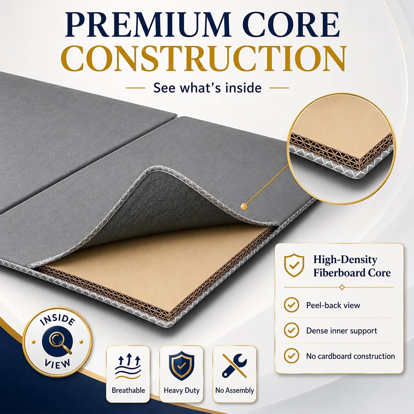 Treaton 15mm Bunkie Board Queen (60x80) – Heavy Duty Under Mattress Support, Low Profile Bed Support Board for Slatted Bed Frame, No Box Spring Needed, Noise Free, Non-Slip, Made in USA