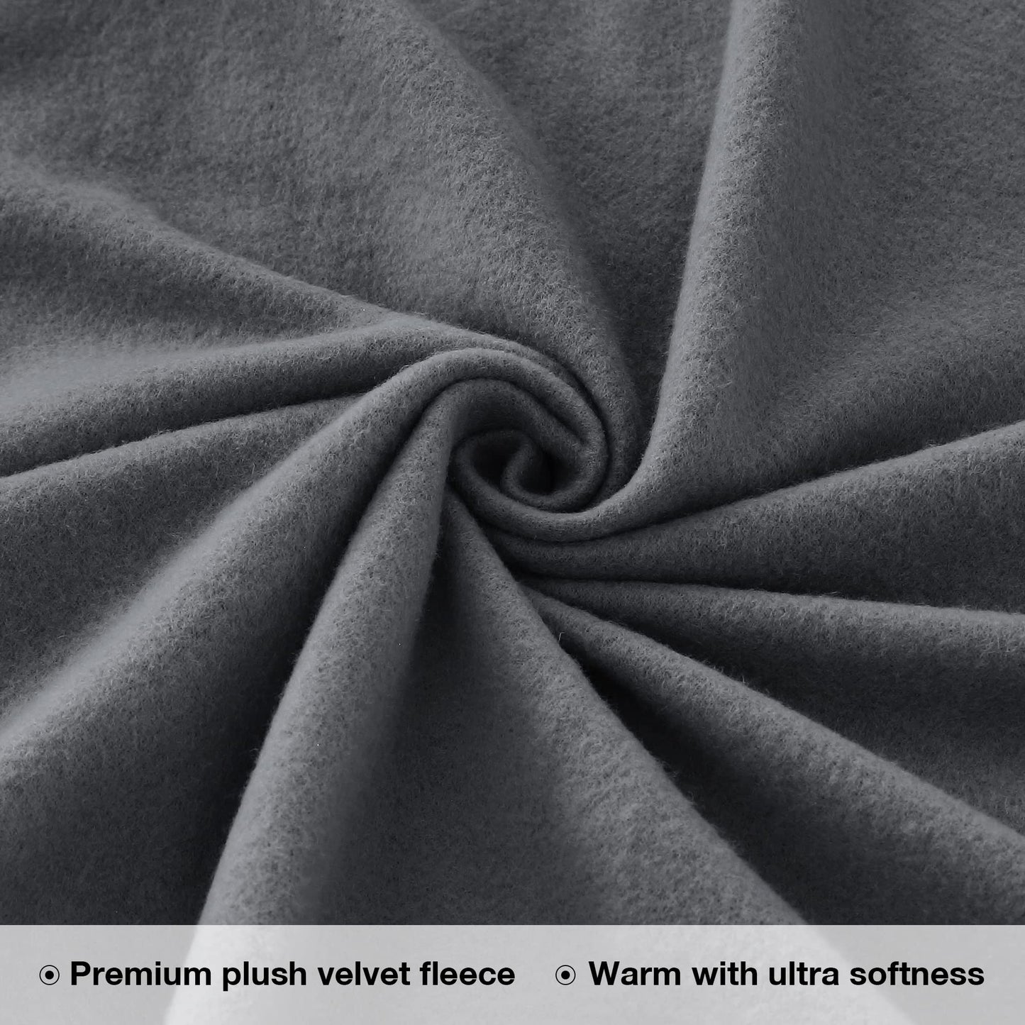 Viviland Plush Micro Fleece Full Bed Sheet Set - Soft Polar Fleece Velvet Sheets - Extra Warm Winter Flannel Bed Sheets with Deep Pocket - Dark Gray - Full