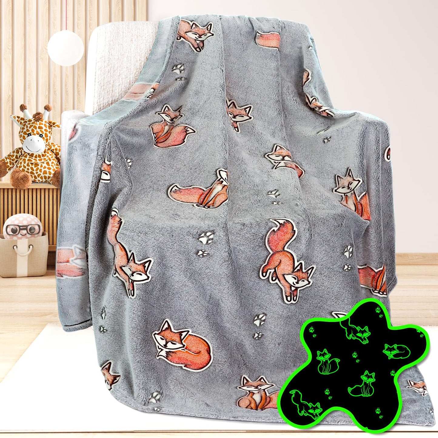 Fox Gifts Blanket for Girls, Teens, Women, and Adults – Plush Fleece Throw, Ultra Soft Cozy Warm Fox Blanket for Bedroom, Sofa, Couch, Cute Foxes Decor, Christmas Birthday Gifts for Kids and Adults