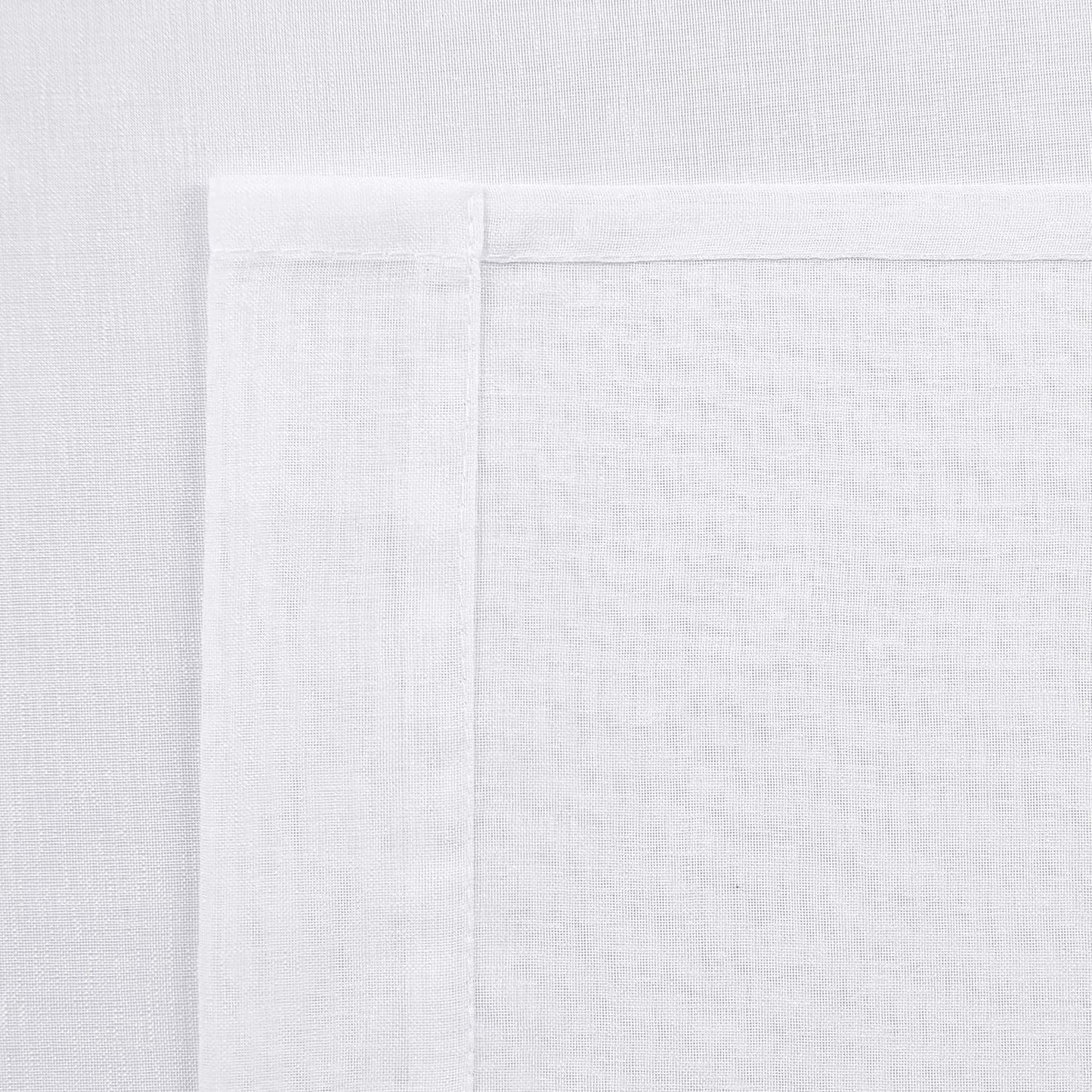 DWCN White Sheer Curtains Linen Look Semi Transparent Voile Grommet White Curtains for Living Dining Room Drapes 52 x 84 Inch Long, Set of 2 Panels
