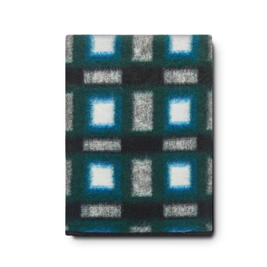 Crumbs Home Modern Decorative Throw Blanket for Couch, Sofa, Bed, Blue Green Black Plaid, 55"x60"