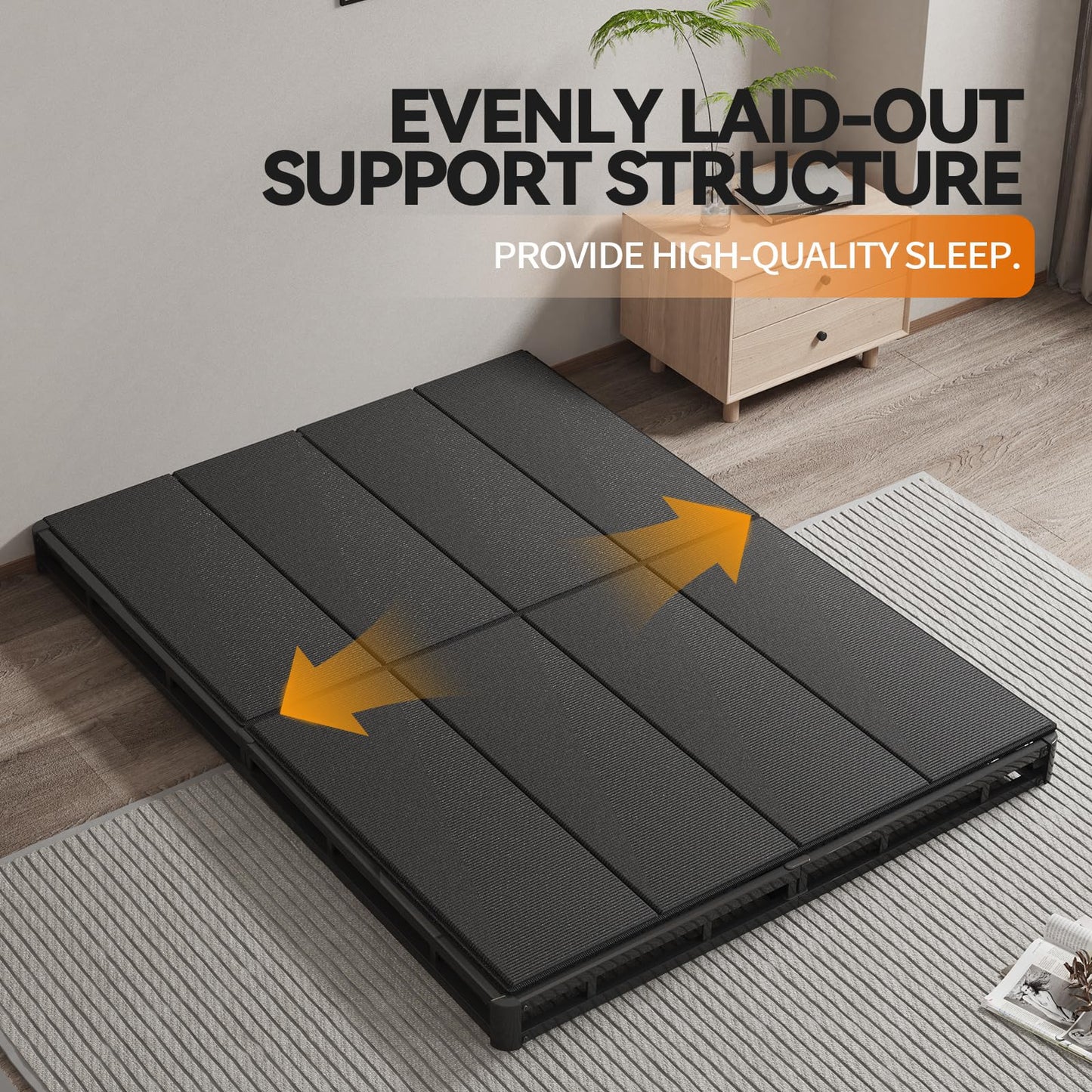 BBX-G 54x75''Folding Box Spring,Universal Sleep Sofa Support Plate with Anti Collapse Design