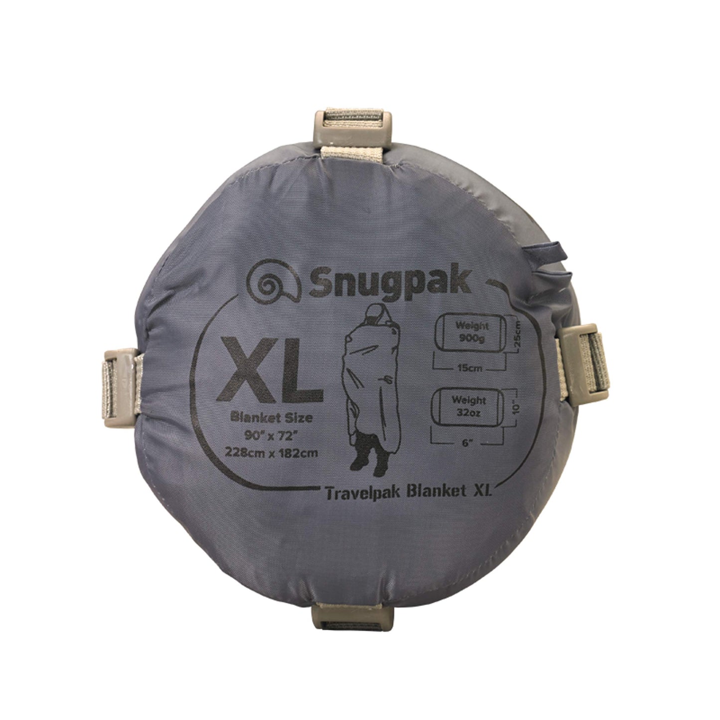 Snugpak Travelpak Blanket with Compression Stuff Sack, Lightweight, Pebble Grey