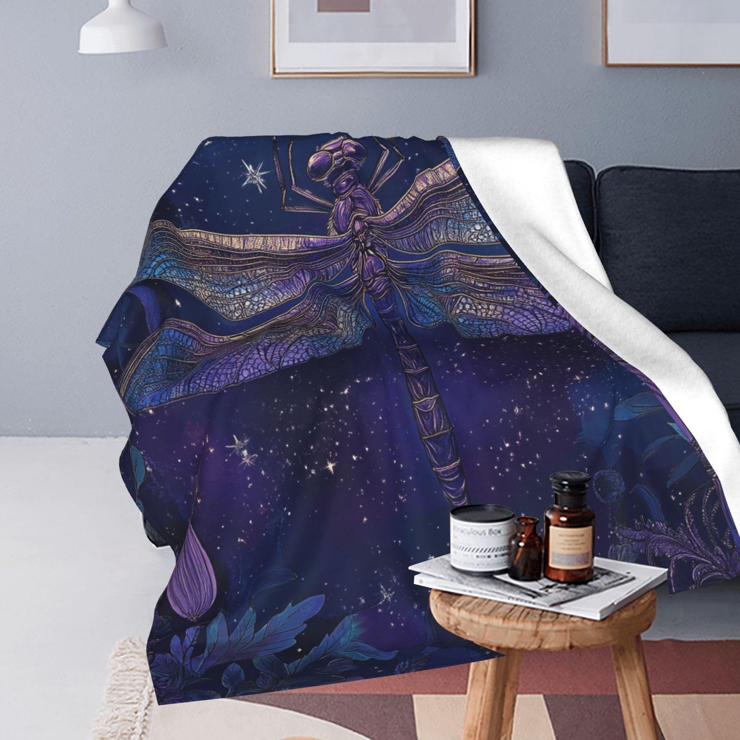 Dragonfly Throw Blanket Soft Warm Cozy Dragonflies Blankets Fuzzy Plush Fleece Dragonfly Blanket Gifts for Couch Bed Sofa Home Decor 40''X50''