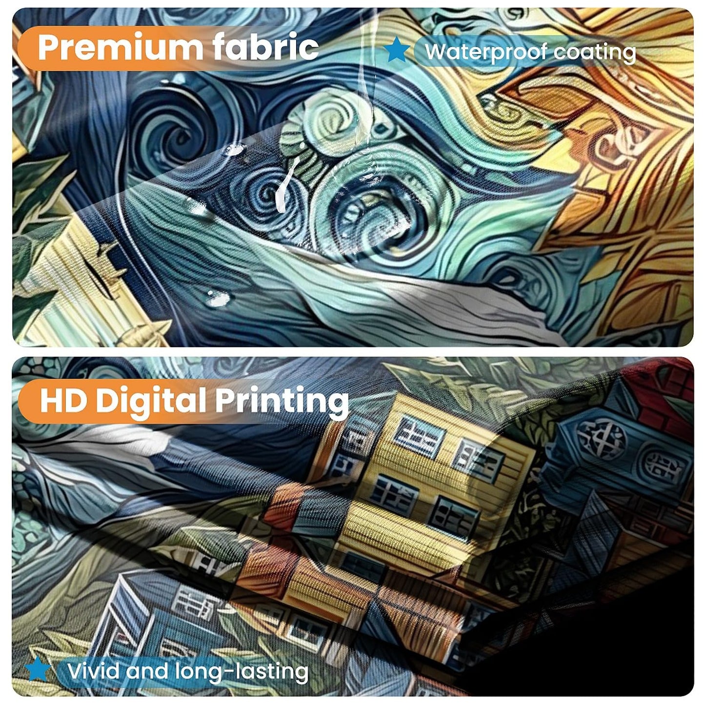 TANGXUNFA Colorful Fjords Shower Curtain for Bathroom, Water-Resistant Long Shower Curtain Set 72x72 Inch with Metal Grommets and 12 Metal Hooks