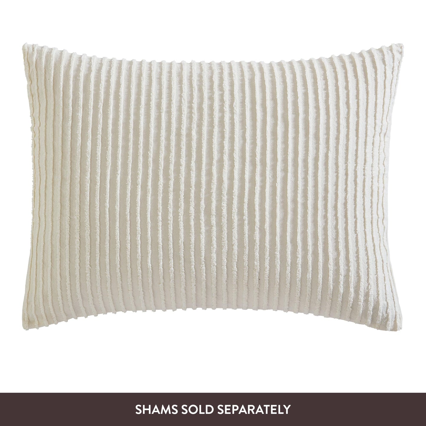 Beatrice Home Fashions Channel Chenille Bedspread, Queen, Ivory