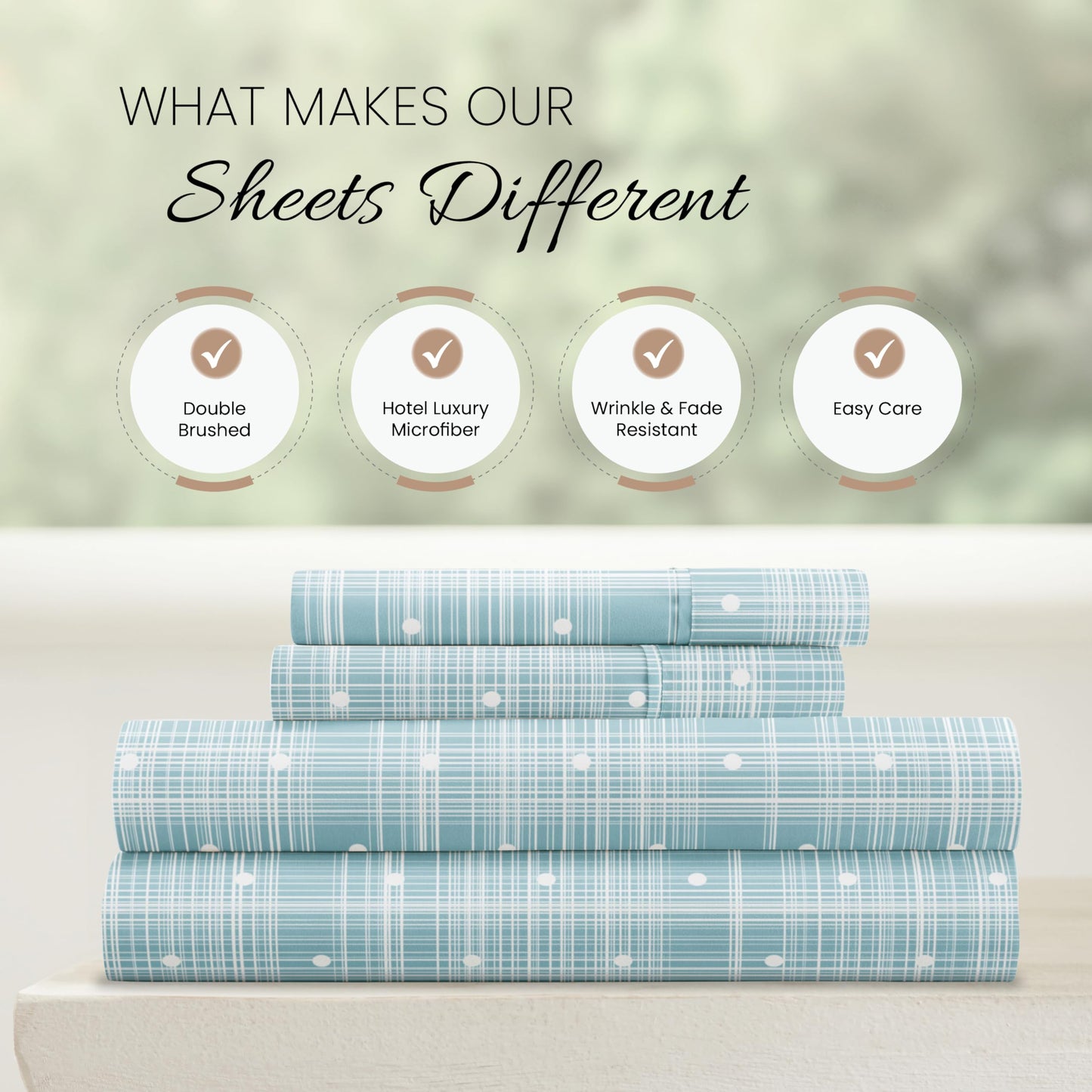 Linen Market 4 Piece Full Bedding Sheet Set (Aqua Polka) - Sleep Better Than Ever with These Ultra-Soft & Cooling Bed Sheets for Your Full Size Bed - Deep Pocket Fits 16" Mattress