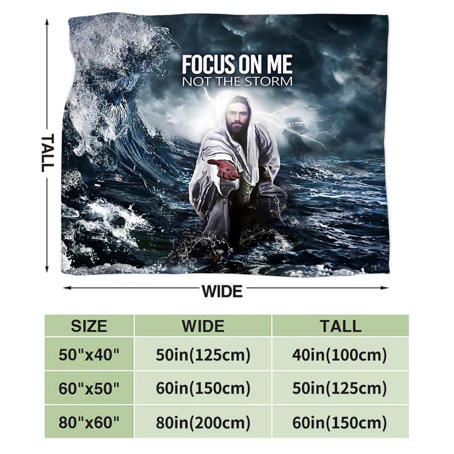 Tijuboni Christian Jesus Throw Blanket Religious Faith Gifts for Women Men Girls Boys Kids Adults Soft Flannel Fleece Blanket for Couch Sofa Bed Home Decor 40"x50"