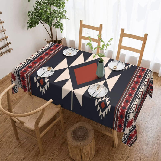 ZEJAYFEY Aztec Rectangle Tablecloth Ethnic Tribal Geometric Texture Print Table Cloths Vintage American Southwest Native Boho Washable Table Cover for Home Kitchen Dining Party Decor 54 x 72 Inch