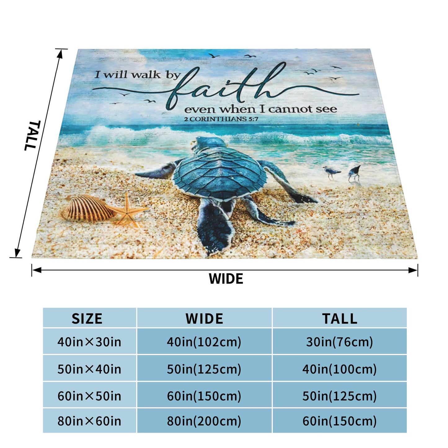 Jinflower Sea Turtle Throw Blanket Turtle Blanket for Kids Adults Super Warm Soft Cozy Plush Fleece Flannel Blanket for Sofa Couch Bed Birthday Gifts Sea Turtle Print Blanket 40"x50"