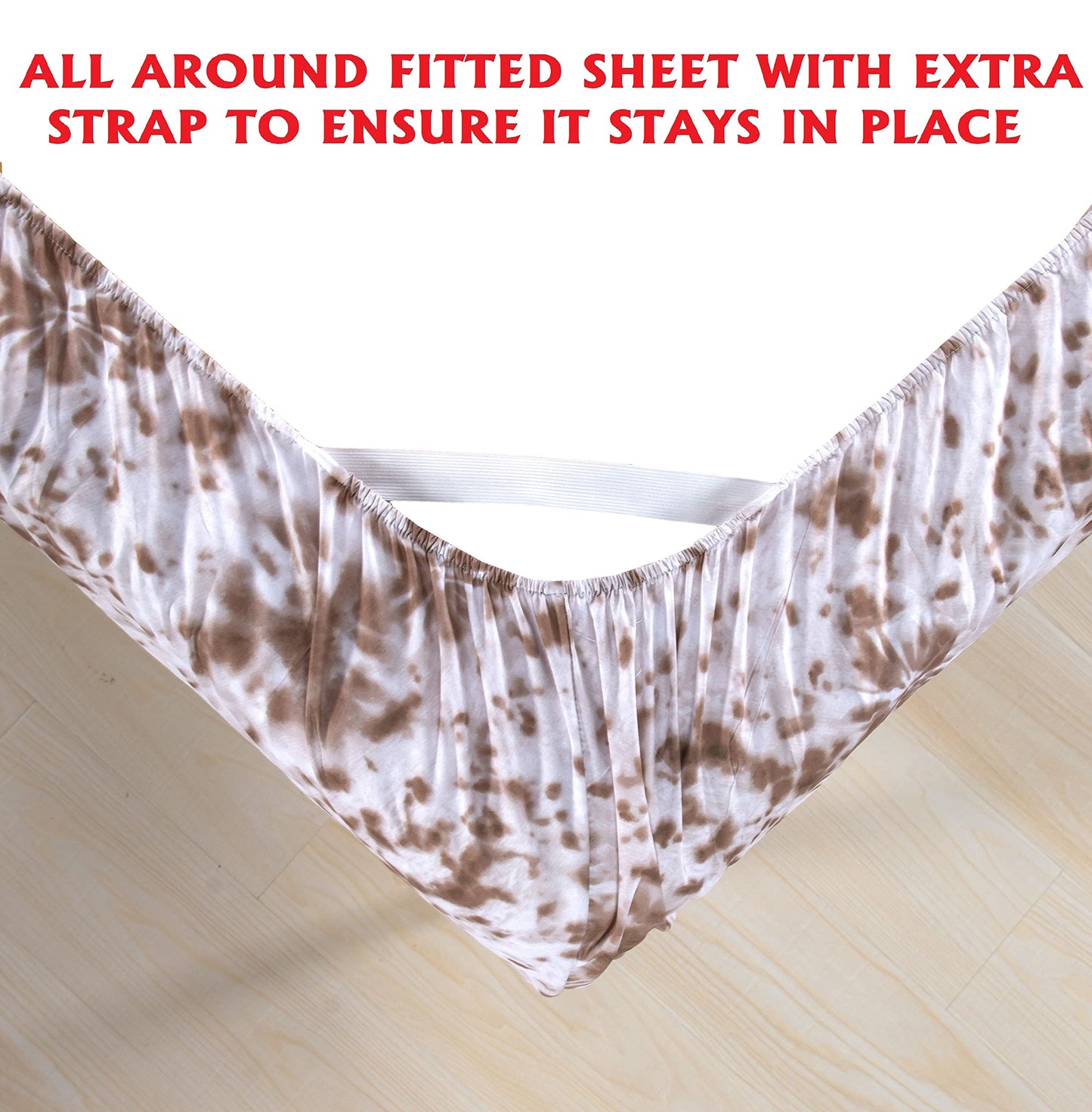 Elegant Comfort Luxury Soft Bed Sheets Tie Dye Pattern 1500 Thread Count Percale Egyptian Quality Microfiber Softness Wrinkle and Fade Resistant (4-Piece) Bedding Set, Twin XL, Tie Dye Taupe