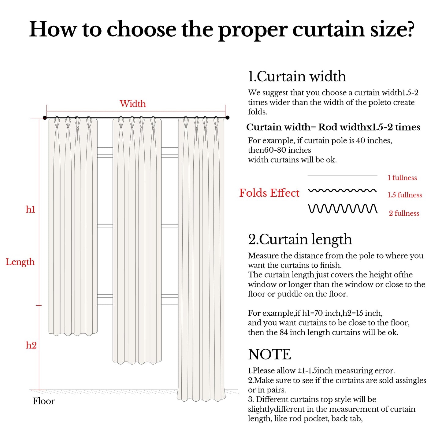 Pinch Pleated Curtains Luxury Light Filtering Floral Curtains for Living Room Bedroom Dining Room - 95 Inches Linen Drapes Farmhouse Window Curtains with Hooks - 2 Panels Set, 40" W x 95" L