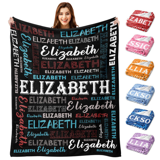 Custom Name Blanket, Personalized Throw Blanket with Names for Teen Girls Boys Kids, Customized Name Throw Blanket Customizable Gift for Kids Baby Adult Women Men Christmas Birthday - Printed in USA