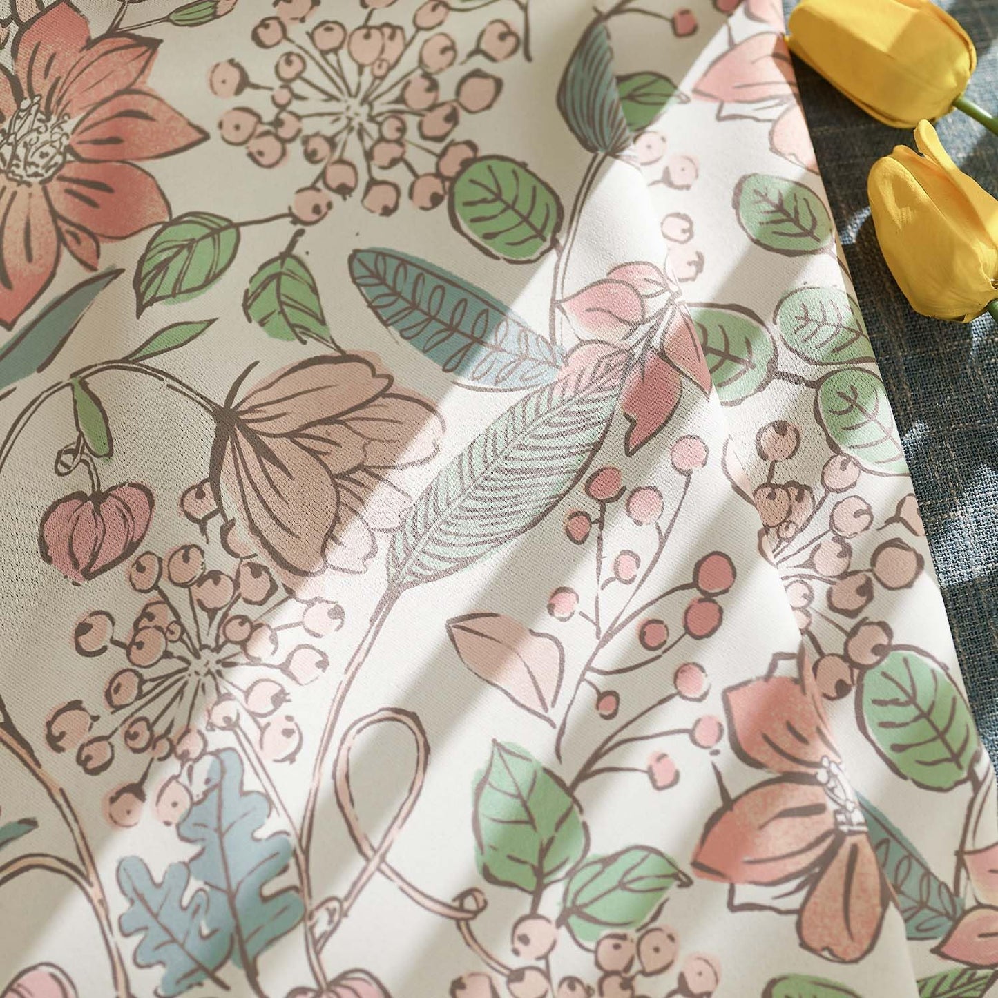 Vangao Pink Nursery Curtains for Girls Room Floral Blackout Curtains 84 Inch Length Farmhouse Drapes for Bedroom Room Darkening Flower Patterned Window Treatment for Kids Set of 2
