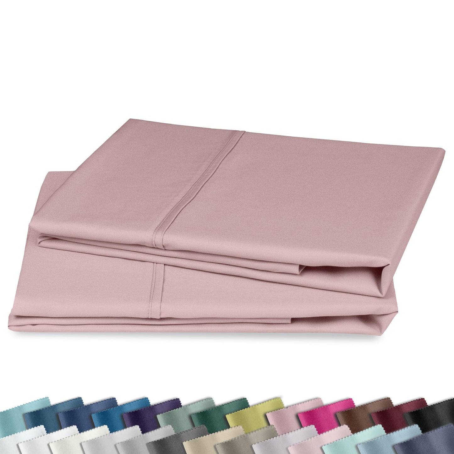 California Design Den Queen/Standard Pillow Cases Set of 2-400 Thread Count Sateen, Natural 100% Cotton, Pillow Covers Queen Size, Soft, Roomy and Breathable - Mauve