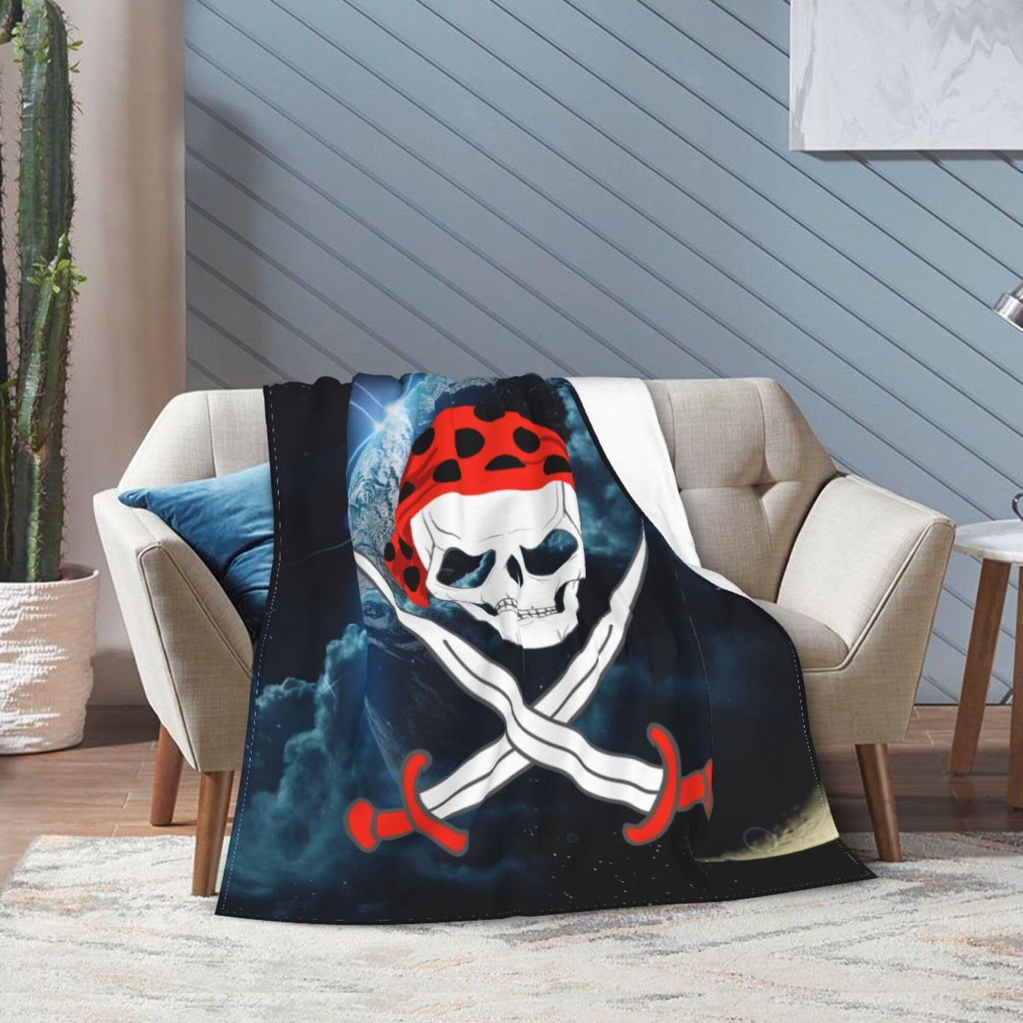 Pirate Blanket Super Soft Flannel Blanket Comfy Cozy Throw Blanket Couch Lightweight Blankets for Living Room Bedroom 40"x30"