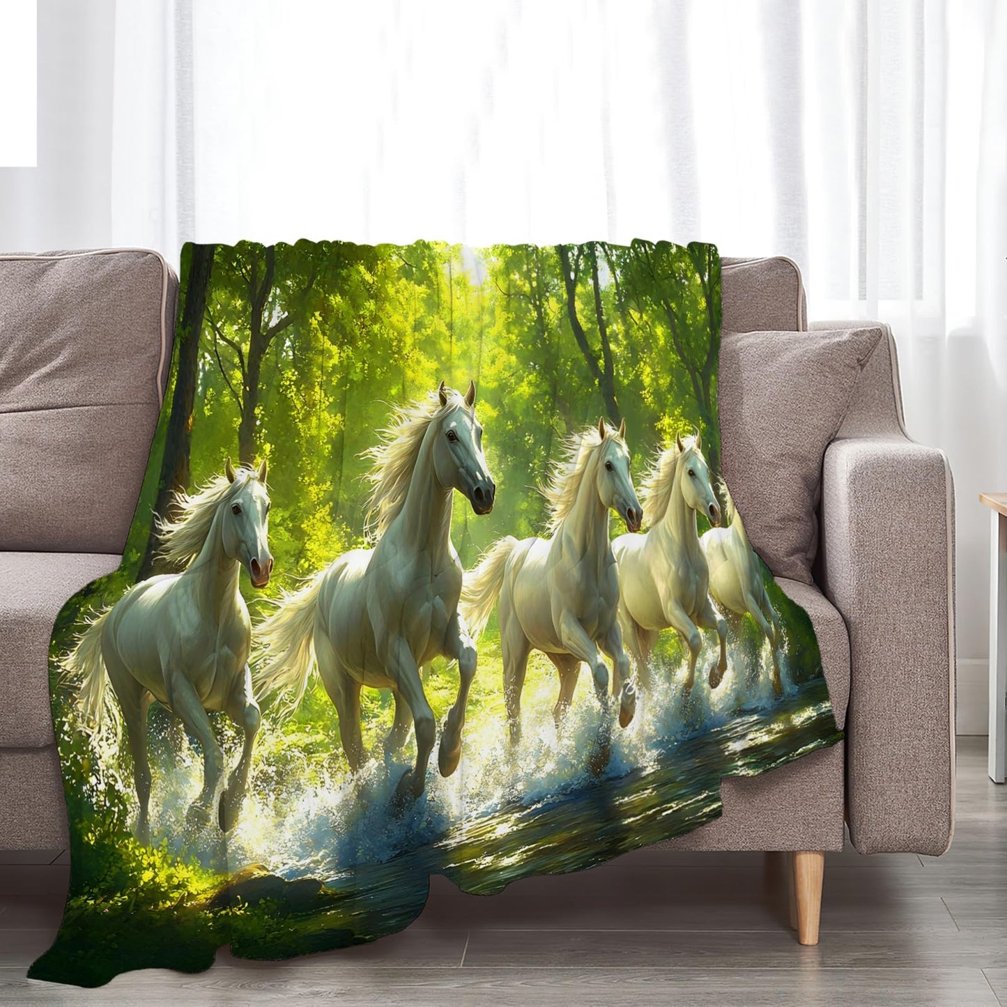 Tijuboni Horses Throw Blanket Horse Gifts for Girls Boys Women Men Kids Adults Soft Flannel Fleece Blanket for Couch Sofa Bed Home Decor 40"x50"
