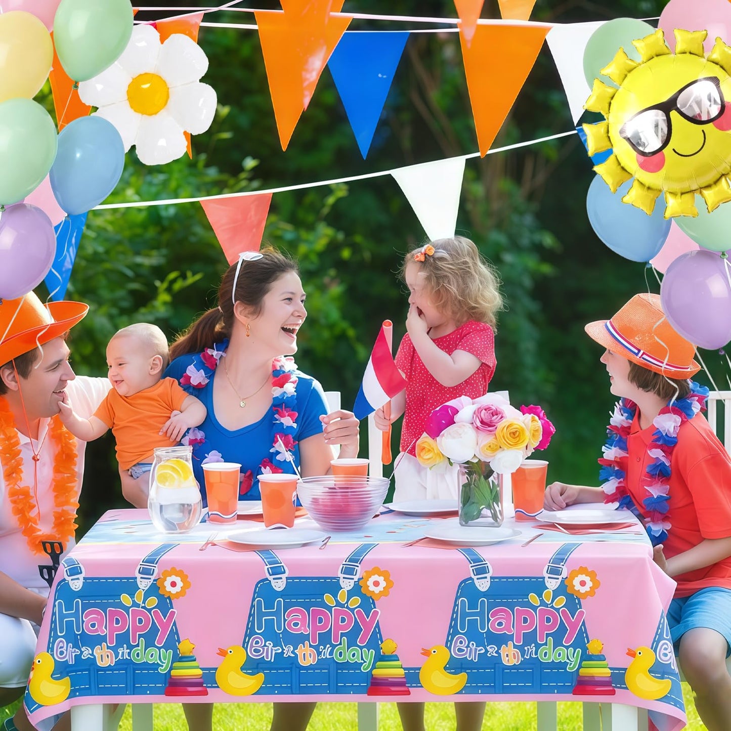 Fufuddz 3 pcs English Teacher Birthday Tablecloth, Cartoon Teacher Plastic Tablecloths, 54inch x 108inch Party Tablecovers for Fans Girls Boys Kids Birthday Classroom Decor Birthday Party Supplies