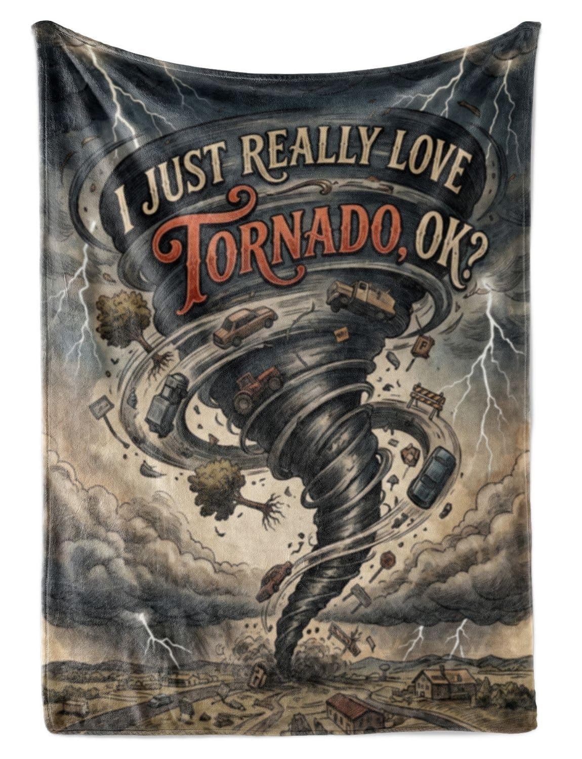 Tornado Gifts, Tornado Themed Flannel Blanket, Throw Blanket Gifts for Appreciation Christmas Birthday, 50x65 Inches