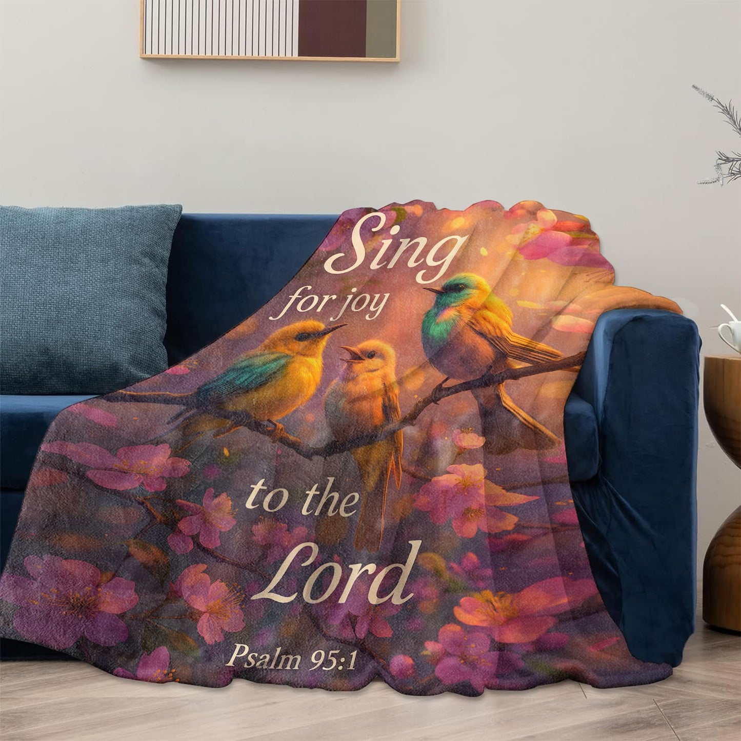 Christian Songbird Blanket Gifts for Women Adults, Soft Warm Lightweight Flannel Throw Blankets for Camping Bedroom Living Room Home Sofa Travel Decor 50" x 60"