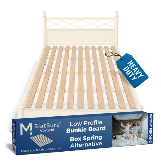 Meliusly SlatSure Queen Size Bunkie Board – Heavy Duty Vertical Bed Slats & Foldable Wooden Support Board for Sagging Mattress or Platform Bed Frame, Box Spring Alternative and Replacement