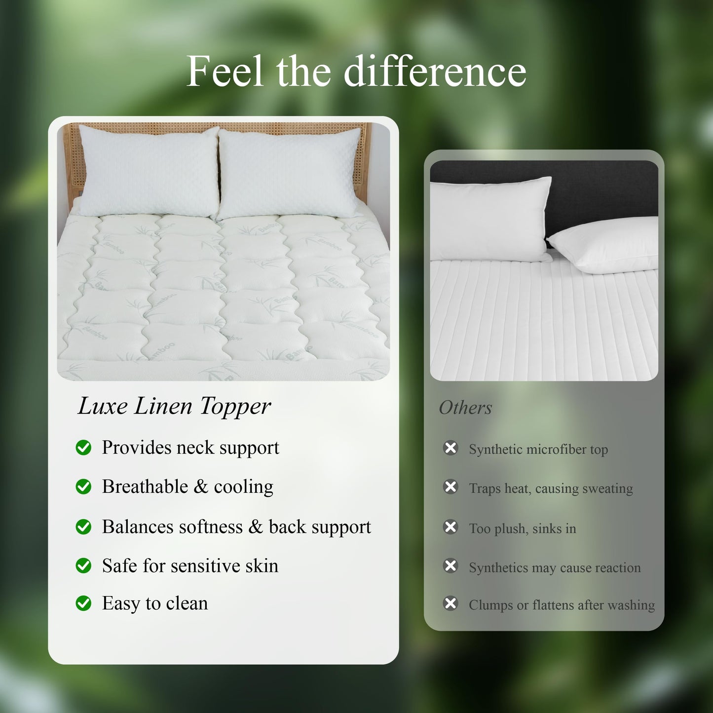 Mattress Topper California King Size - Viscose Made from Bamboo Extra-Thick Pillow Top Mattress Pad for Back Pain Relief - Naturally Cooling for Hot Sleepers with 8-21'' Stretchable Deep Pocket