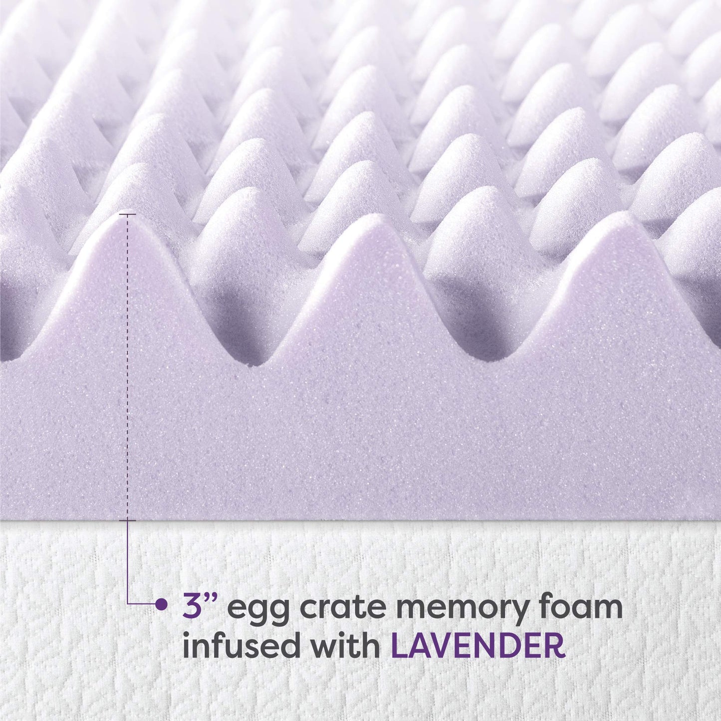 Best Price Mattress 3 Inch Egg Crate Memory Foam Mattress Topper with Soothing Lavender Infusion, CertiPUR-US Certified, Dorm Essentials, Twin
