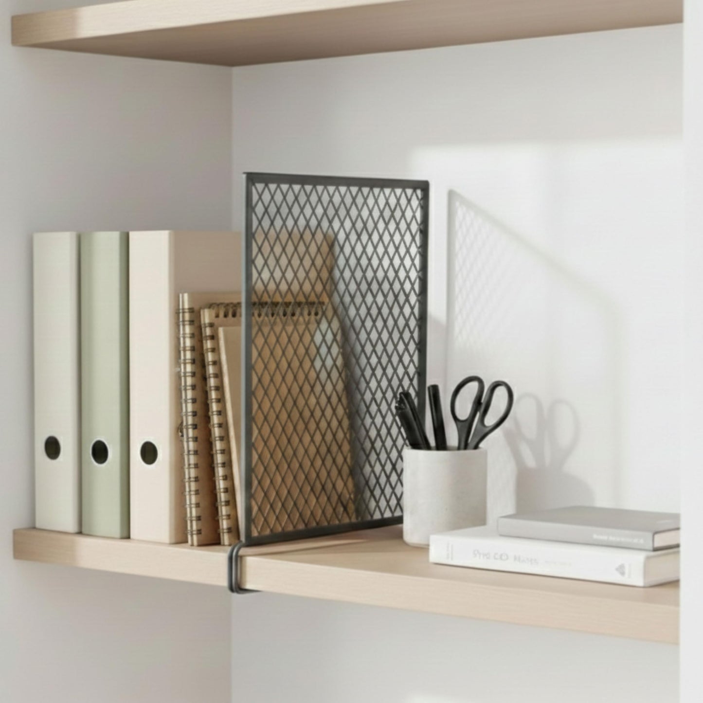 Nexu 6-Pack Metal Mesh Shelf Dividers for Closet Organization, Ultra-Stable Under-Shelf Hook Design, Matte Non-Slip Heavy Duty Purse & Handbag Organizer for Shelving, Kitchen, Office Grey