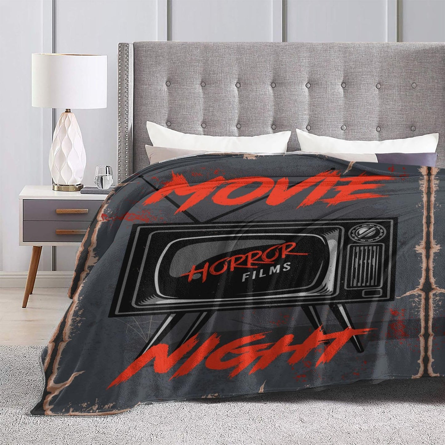 Horror Movie Blanket, Flannel Throw Blanket Soft Travel Blanket for Bed Couch Sofa Indoor Outdoor Use Gift for Women Men Girls Boys All Season 60"x50"
