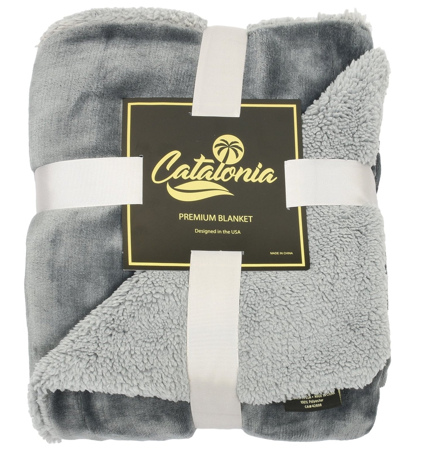 Catalonia Charcoal Grey Sherpa Throws Blanket, Valentine's Day Gift, Super Soft Fuzzy Comfy Micro Plush Fleece Blanket All Season for Sofa Couch Bed Reversible Match Color, Tone to Tone, 50x60 inch