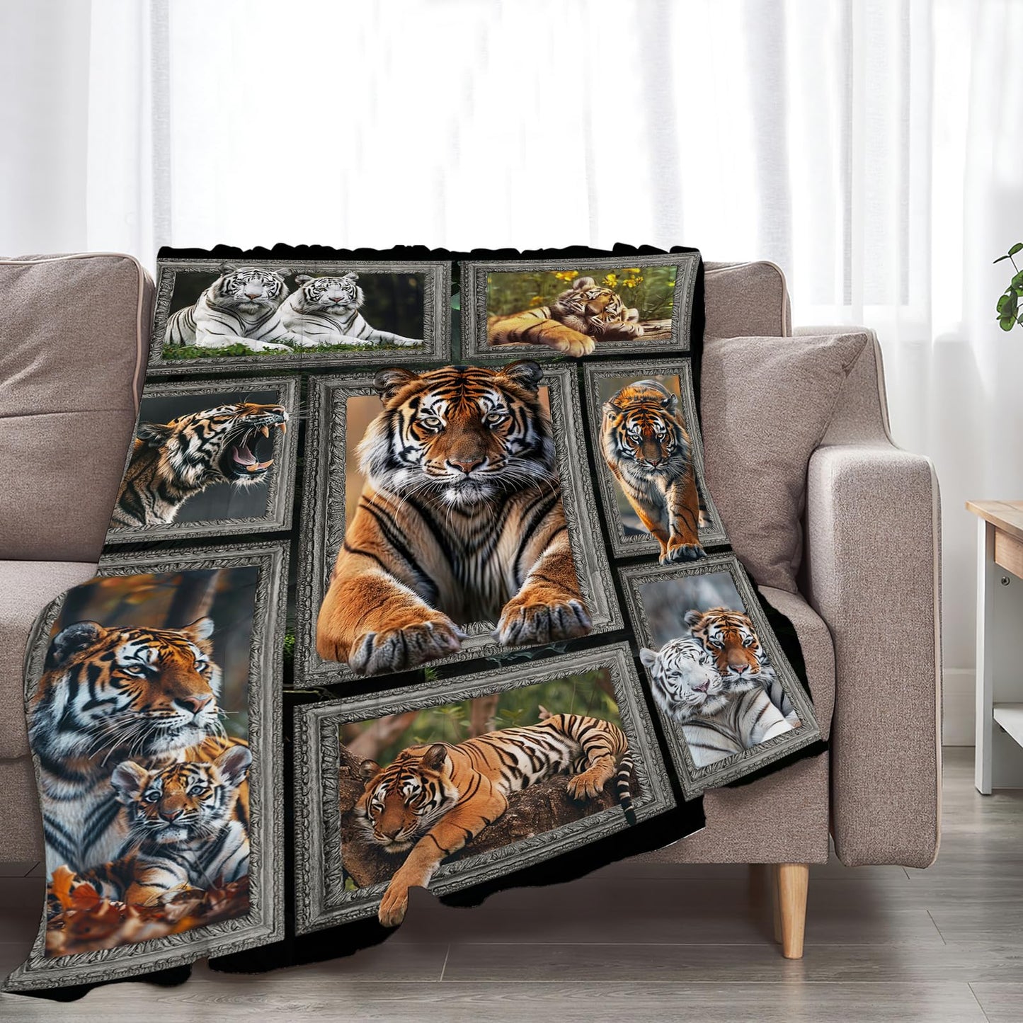 Baegopa Tiger Blanket Wild Animal Throw Blanket 50"X40"