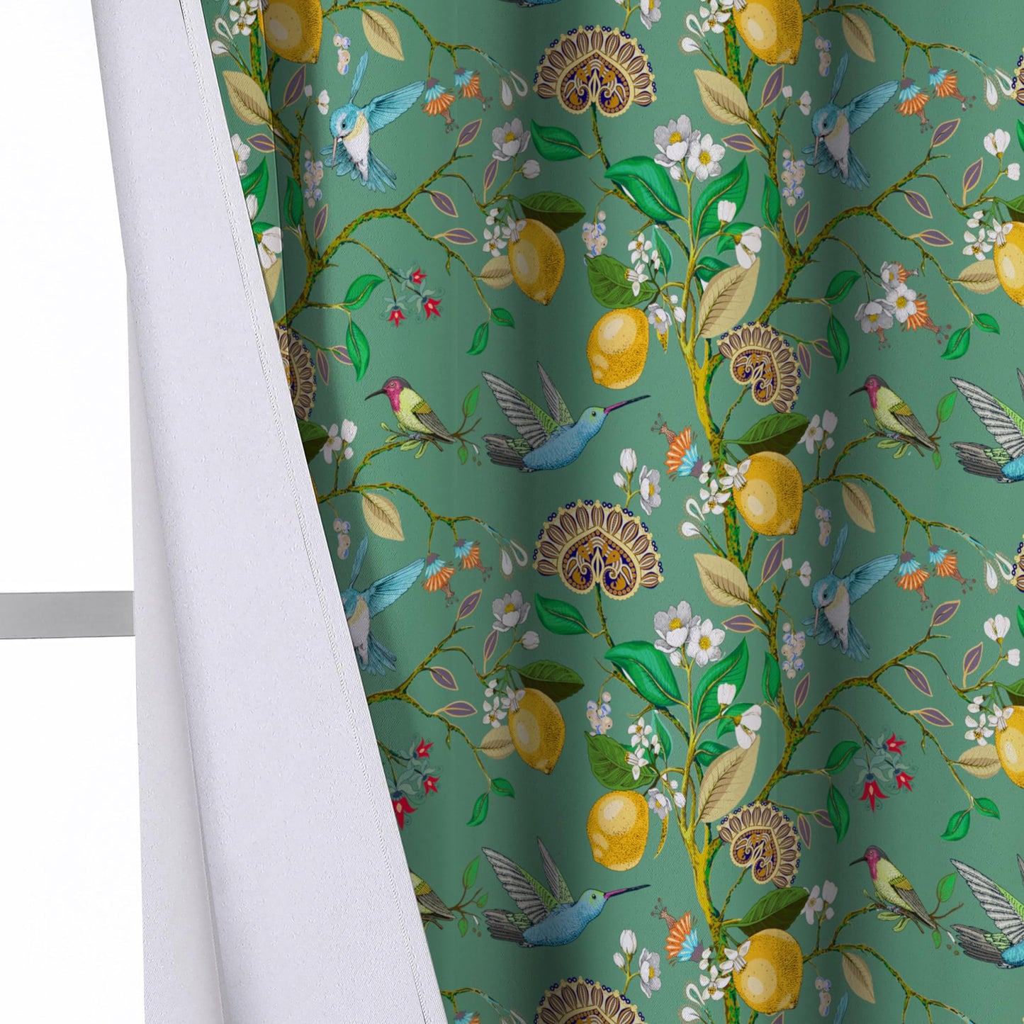 cusugbaso Floral Blackout Curtains 84 Inch Length 2 Panels, Sage Green Hummingbird Branch Vintage French Country Light Blocking Thermal Insulated Drapes with Grommet for Bedroom, Bathroom, Livingroom