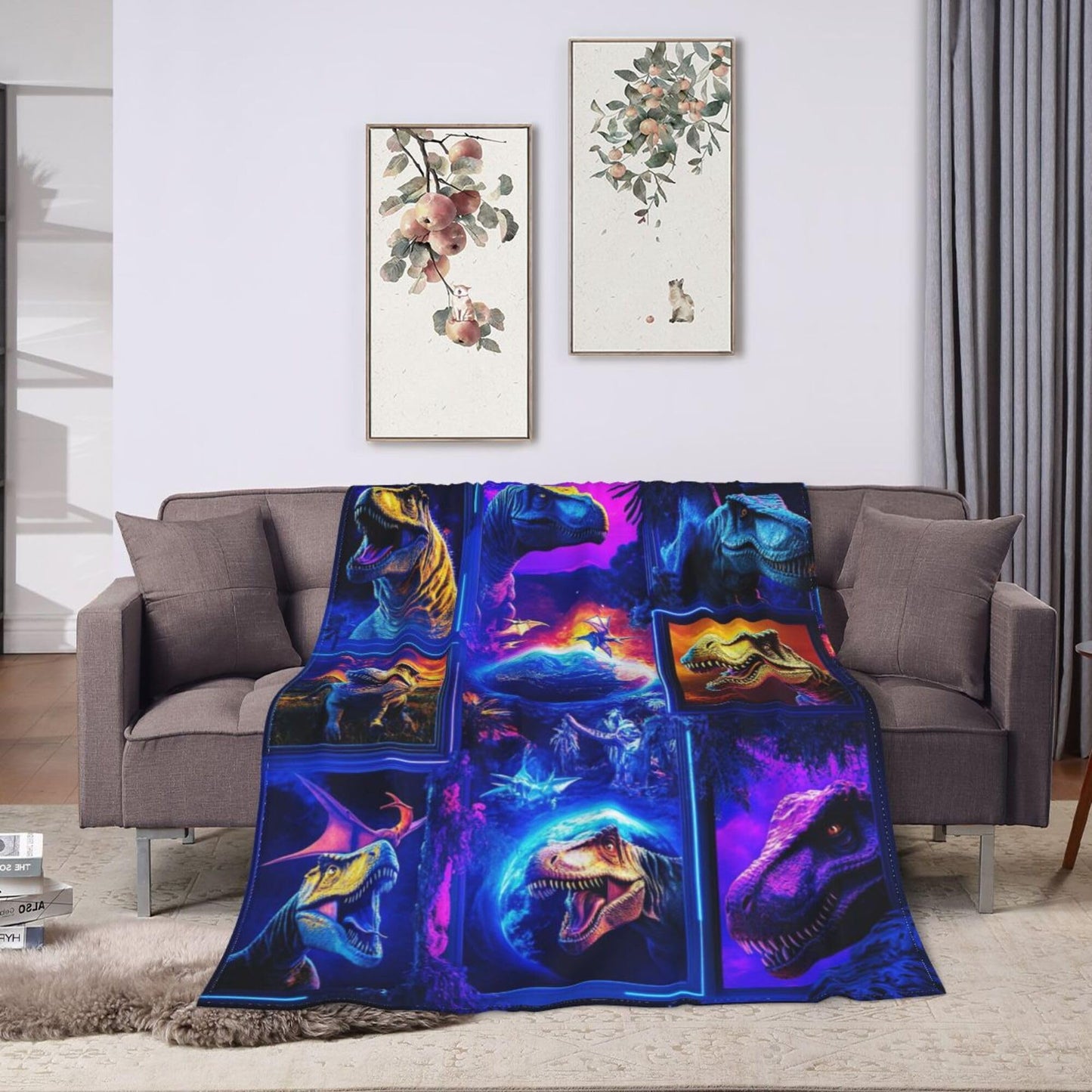 Dinosaur Blanket Dinosaur Fleece Throw Blanket Super Soft Fuzzy Plush Cozy Warm Dinosaurs Decor Stuffed Bedding Blankets Gift for Boys Girls Men Women Kids & Adult 50"x40"