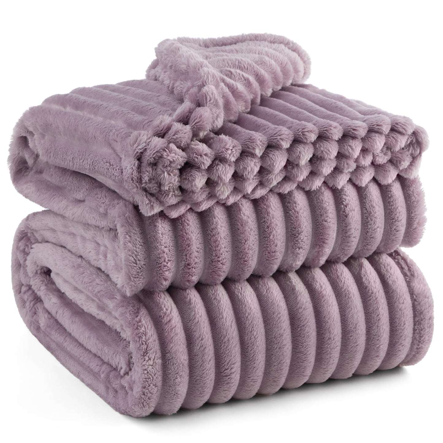 Bedsure Light Purple Fleece Blanket for Couch&Blankets Queen Size for Bed,90x90 Inches