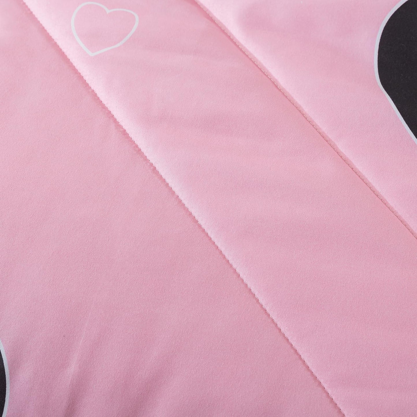 Caressma Girls Pink Comforter Set Twin Size - Blush Pink Cute Love Heart Print Comforter Bedding Set for All Seasons, Geometric Soft Microfiber Comforter Set with Pillowsham