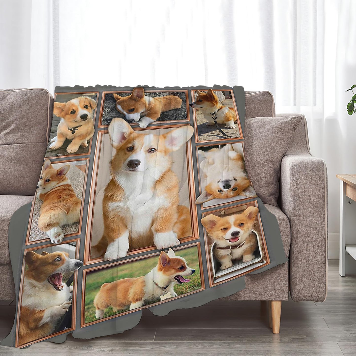 Tijuboni Corgi Throw Blanket Dog Gifts for Girls Boys Women Men Kids Adults Soft Flannel Fleece Blanket for Couch Sofa Bed Home Decor 40"x50"