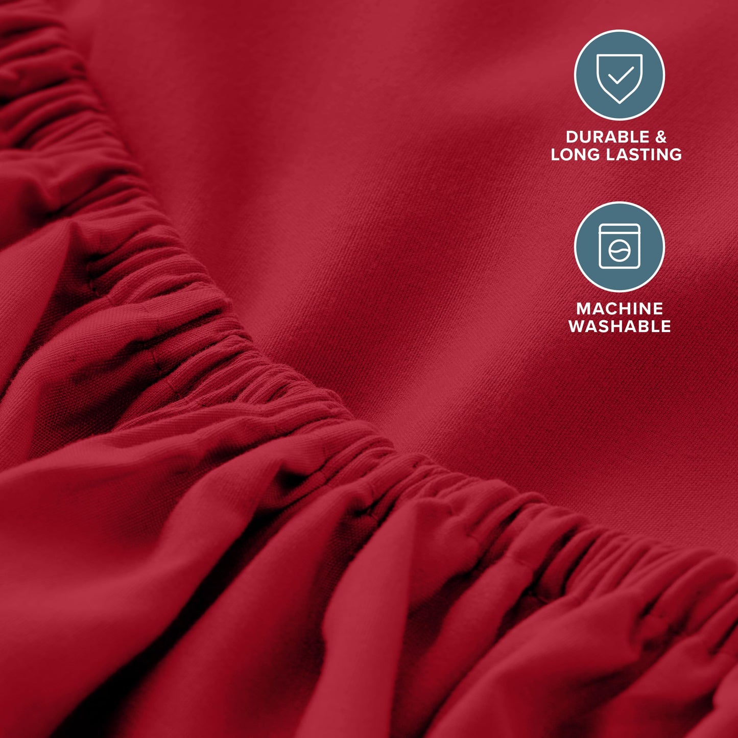 Bare Home 2-Pack Fitted Bottom Sheets Queen - Premium 1800 Ultra-Soft Wrinkle Resistant Microfiber - Deep Pocket (Queen, Red)