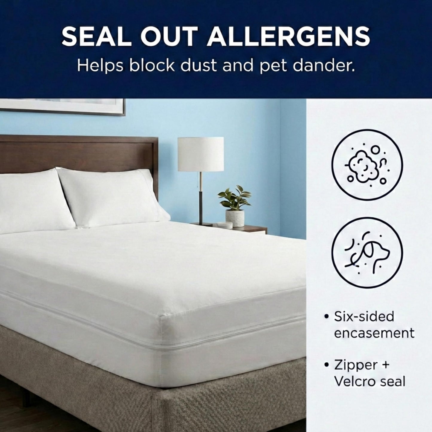Zippered Waterproof Mattress Encasements - Hypoallergenic Mattress Protector Cover with Soft Cotton Terry Fabric Top - Full Size 54' x 75"