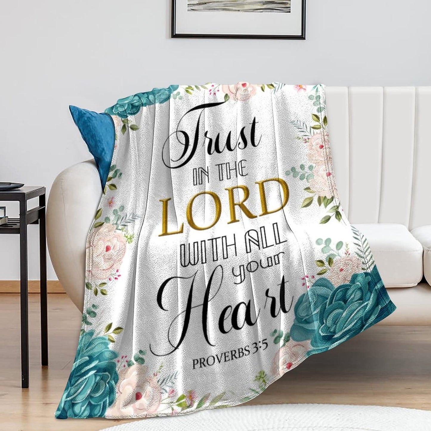 Christian Gifts for Women Inspirational Religious Blanket Bible Verse Scripture Prayer Throw Blanket Soft Flannel Healing Blanket 50"X40"