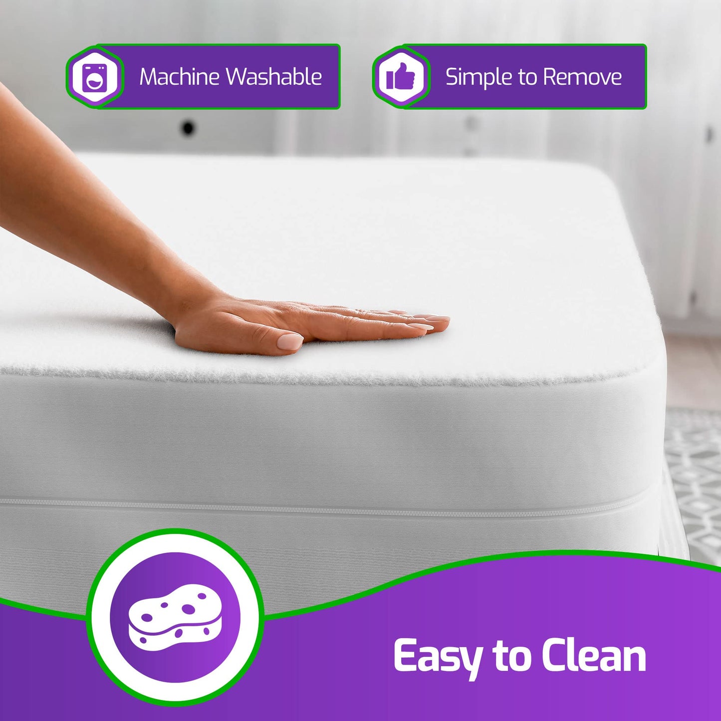 Mars Wellness Cotton Mattress Encasement - Coral Fleece Ultimate Waterproof Protection and Zippered Closure - Cotton and Vinyl Twin Waterproof Mattress Protector - Twin