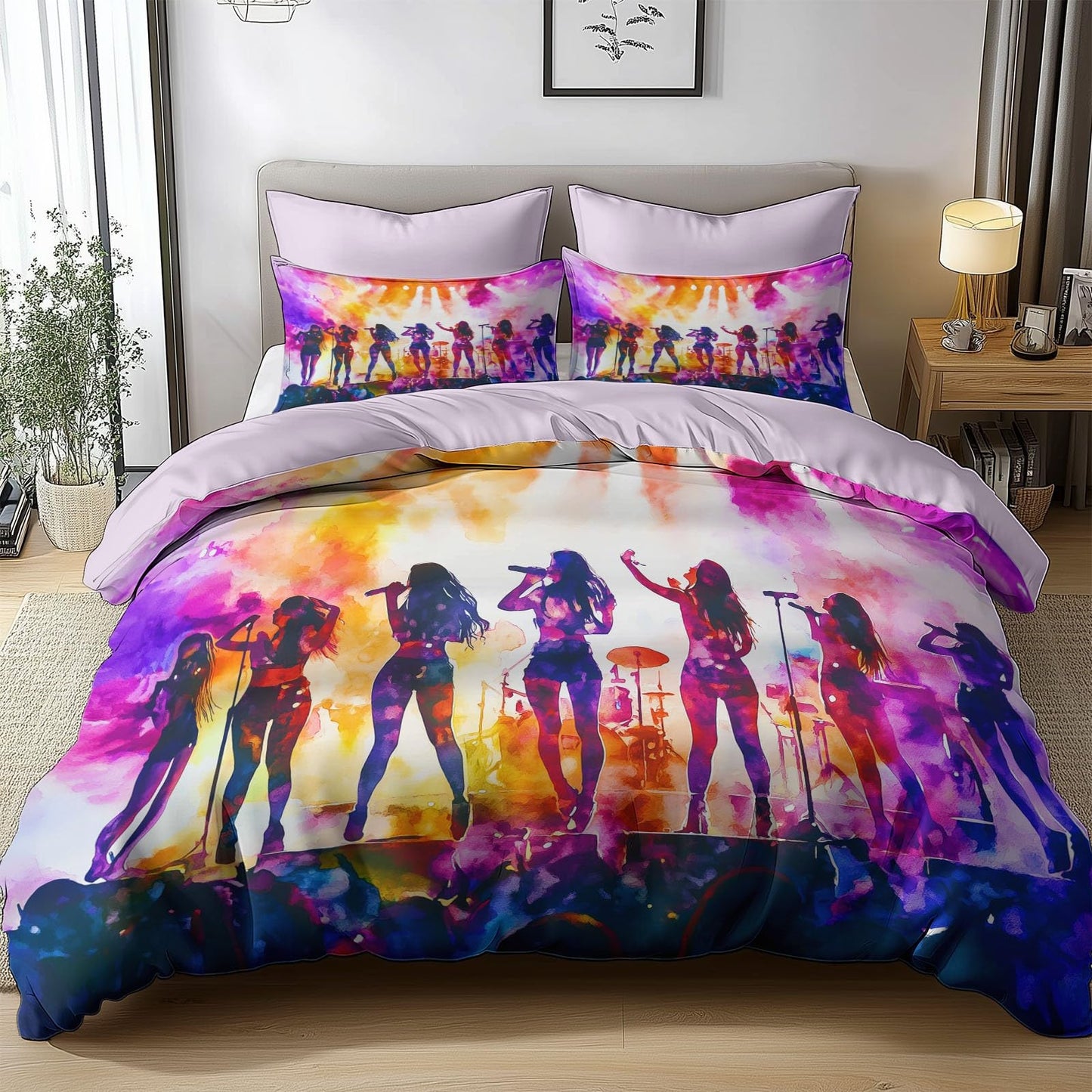 Twin Duvet Cover Set K Pop Girl Group 1 Soft Comforter Cover 68×90 Inches with Zipper Closure Pink, Breathable Hypoallergenic Microfiber Bedding Set for Girls Kids Teens Bedroom Decor