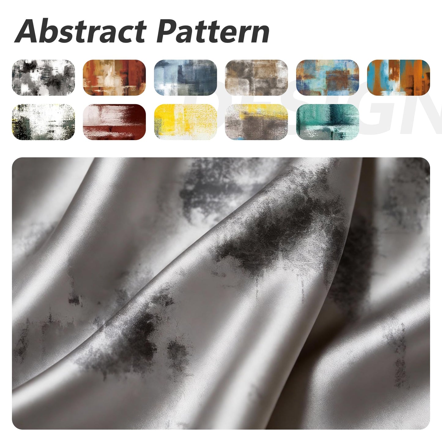Asuexpect Abstract Curtains 2 Panels Abstract Rust Curtain Room Darkening Grommet Window Drapes Modern Decorative Window Treatments for Bedroom Living Room, 52x84 Inches, Black Grey