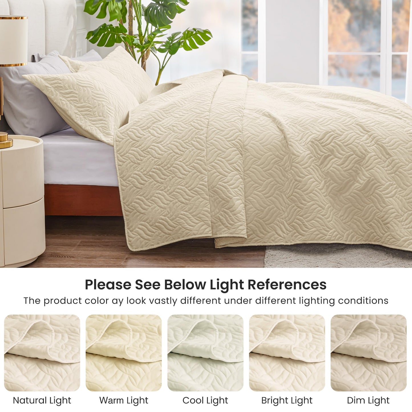 Love's cabin Twin Quilt Bedding Set Camel Bedspreads - Soft Bed Summer Lightweight Bedspread Comforter - Wave Pattern Bedding Coverlet for All Season - 2 Pieces (1 Quilt, 1 Pillow Sham)