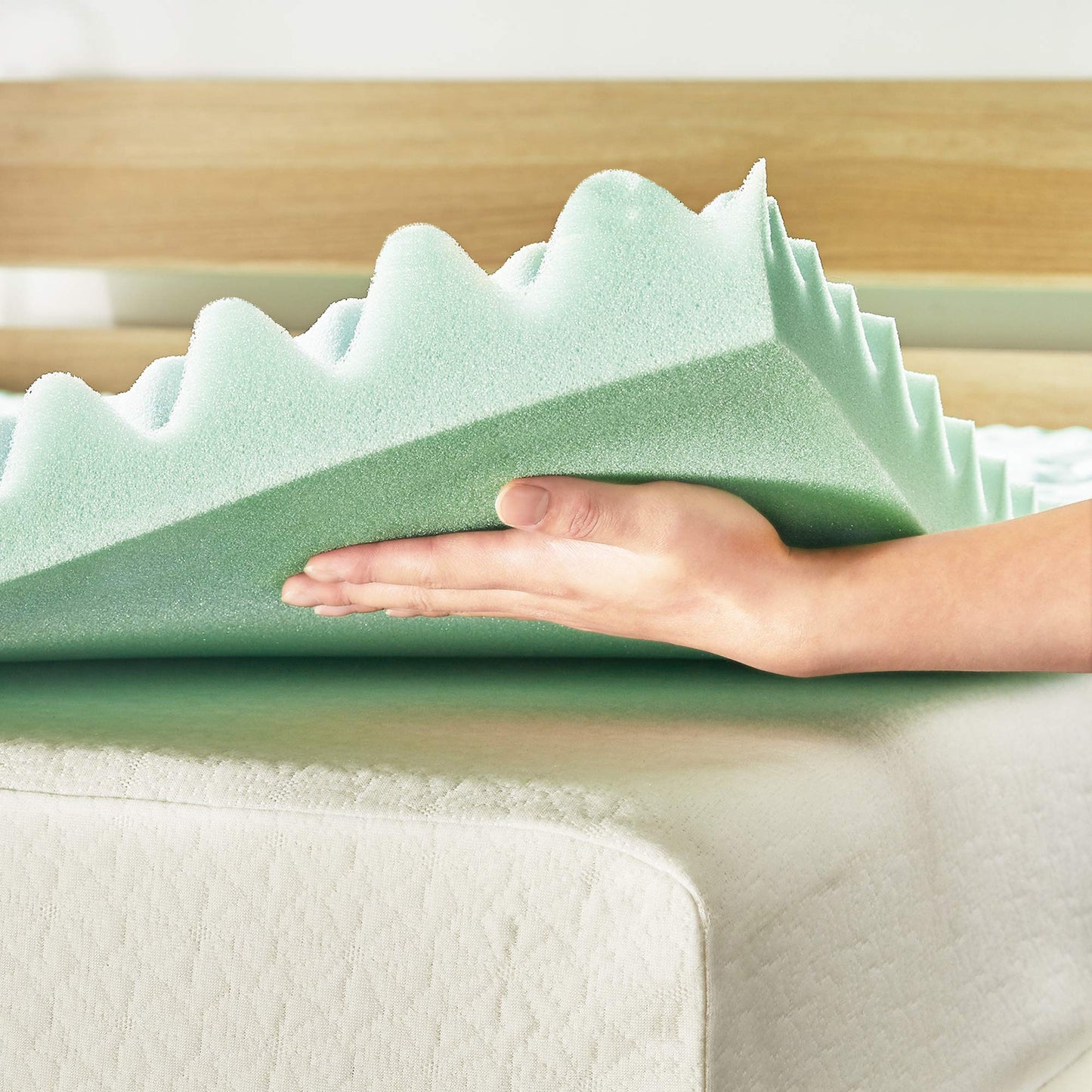 Mellow 1.5 Inch 5-Zone Memory Foam Mattress Topper, Calming Aloe Infusion, Dorm Essentials, Queen