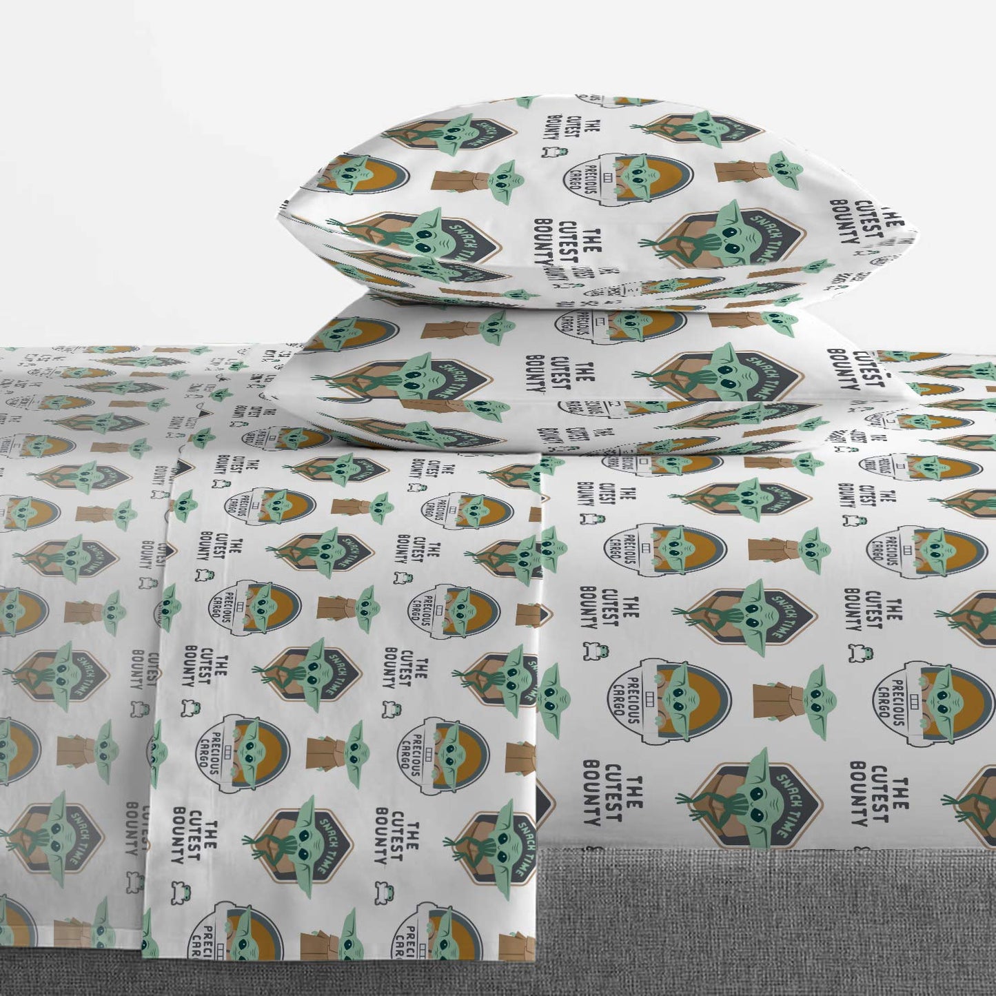 Jay Franco Star Wars The Mandalorian The Child 5 Piece Full Bed Set - Includes Reversible Comforter & Sheet Set - Bedding Features Baby Yoda - Super Soft Fade Resistant Microfiber