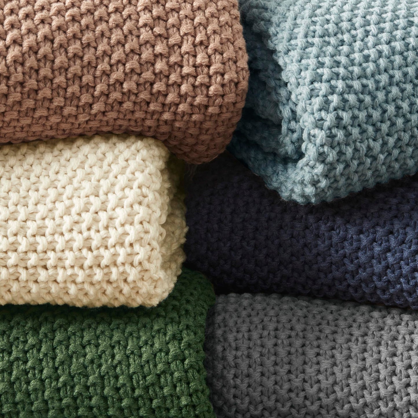 Ink+Ivy Bree Knit Throw Blanket for Bed, Sofa, and Couch, Lightweight, Breathable, Soft & Cozy Summer Blanket, Throw (50 in x 60 in), Grey